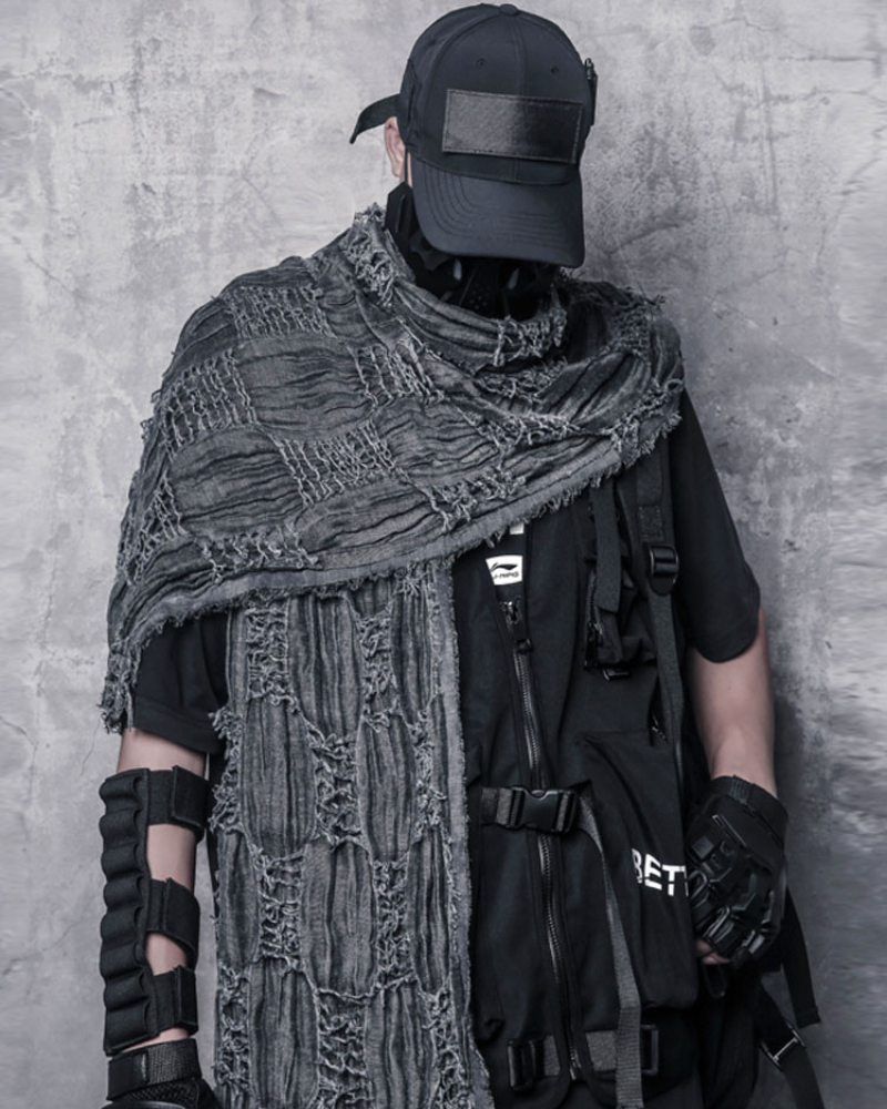 Distressed Tactical Shawl Scarf -  streetwear - Distressed Tactical Shawl Scarf for Urban Style - View 6