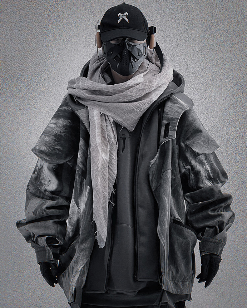 Distressed Two-Piece Unisex Jacket -  distressed jacket - Distressed Unisex Two-Piece Jacket for Everyday Style - View 3