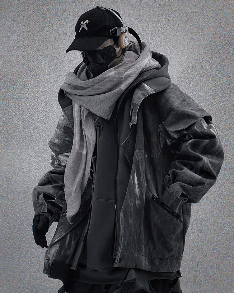 Distressed Two-Piece Unisex Jacket -  everyday wear jacket - Distressed Unisex Two-Piece Jacket for Everyday Style - View 5