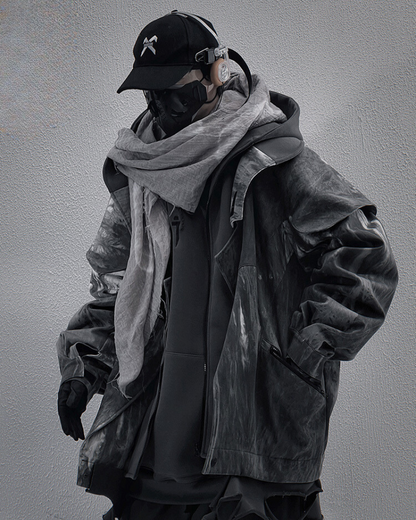 Distressed Two-Piece Unisex Jacket -  everyday wear jacket - Distressed Unisex Two-Piece Jacket for Everyday Style - View 5