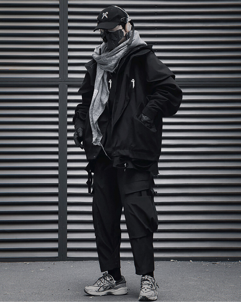 Distressed Two-Piece Unisex Jacket -  streetwear - Distressed Unisex Two-Piece Jacket for Everyday Style - View 7