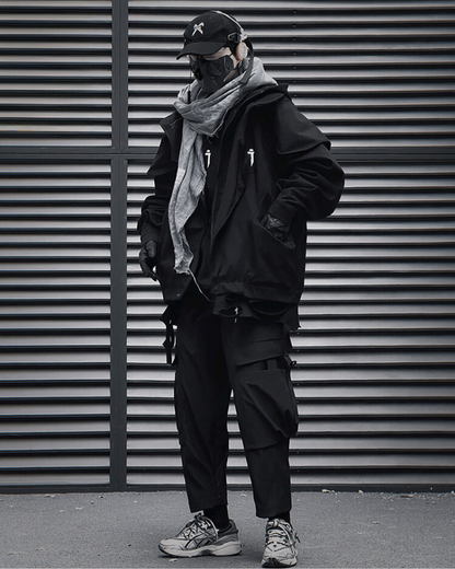 Distressed Two-Piece Unisex Jacket -  streetwear - Distressed Unisex Two-Piece Jacket for Everyday Style - View 7