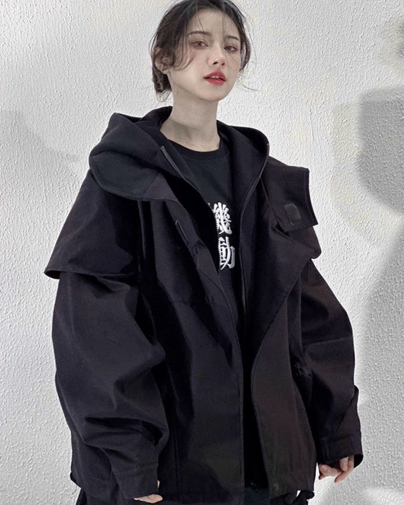 Distressed Two-Piece Unisex Jacket - versatile techwear jacket - Distressed Unisex Two-Piece Jacket for Everyday Style - View 2