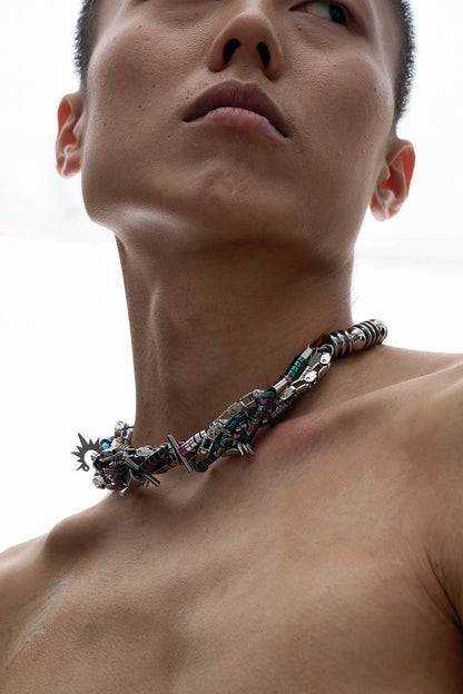 Doomsday Disco Charm Necklace -  fashion accessories - Unique Mechanical-Inspired Doomsday Disco Necklace - View 5