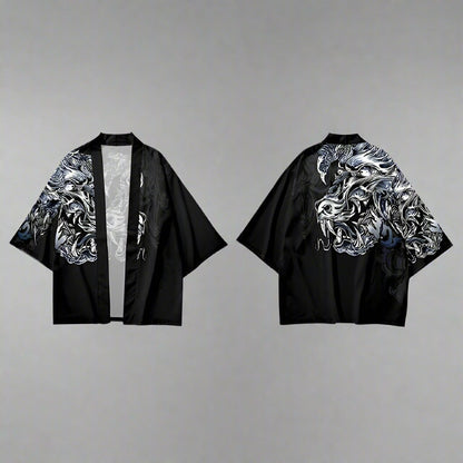Dragon Embrace Kimono -  Asian fit kimono - Unisex Dragon Embrace Kimono with Long Sleeves - View 3