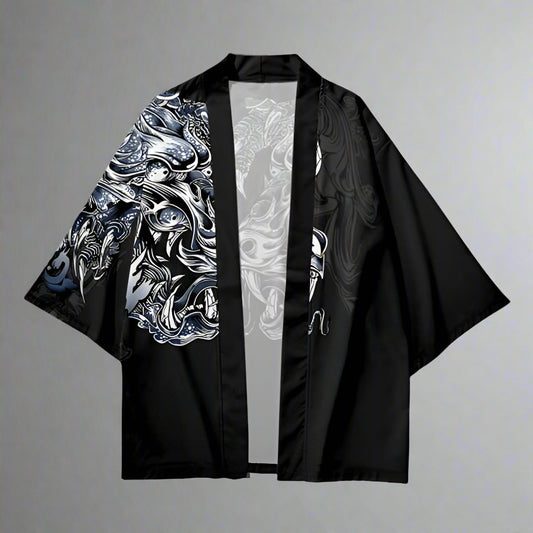 Dragon Embrace Kimono - dragon kimono - Unisex Dragon Embrace Kimono with Long Sleeves - Main view