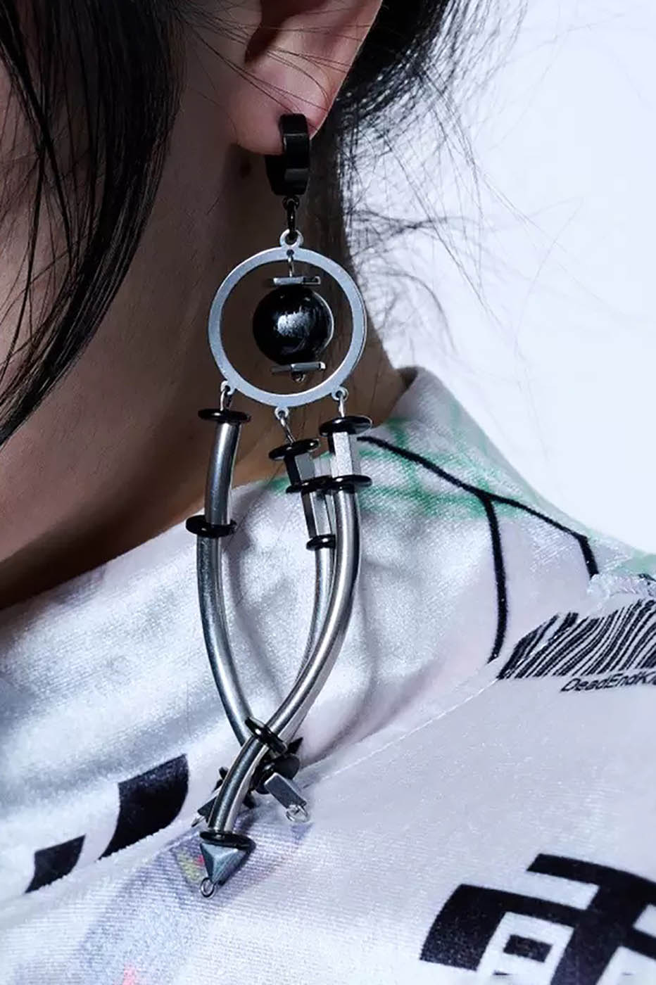 Dreamy Mechanical Chic Earrings -  mechanical - Futuristic Mechanical Design Earrings with Bold Style - View 5