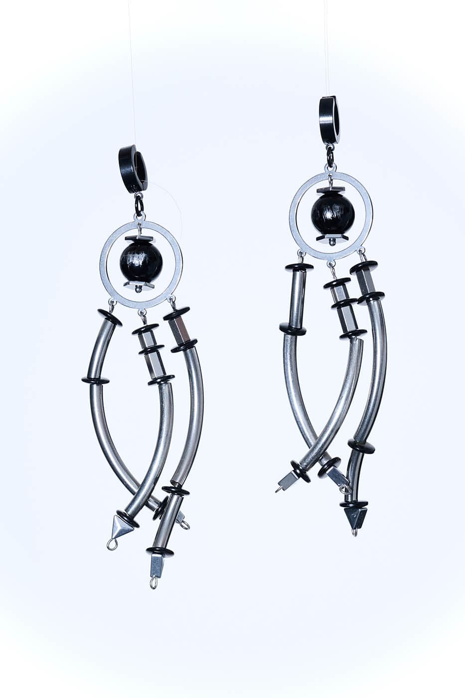 Dreamy Mechanical Chic Earrings -  statement - Futuristic Mechanical Design Earrings with Bold Style - View 7