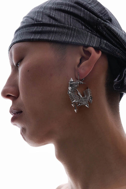 Dreamy Time Traveler Earrings -  geometric earrings - Futuristic Punk Dreamy Time Traveler Earrings - View 5