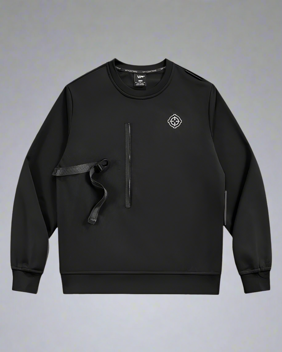 Dual-Layer Tactical Crewneck Sweatshirt - stylish cyberpunk sweatshirt - Cyberpunk Dual-Layer Tactical Crewneck Sweatshirt - View 2