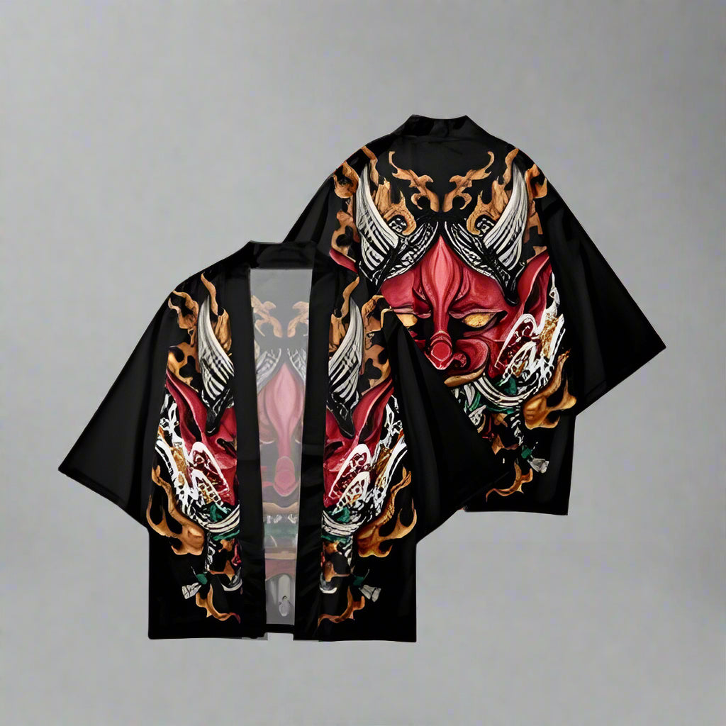 Dynamic Dual Outfit Set -  japanese streetwear - Stylish Japanese Haori Set with Shorts - View 4