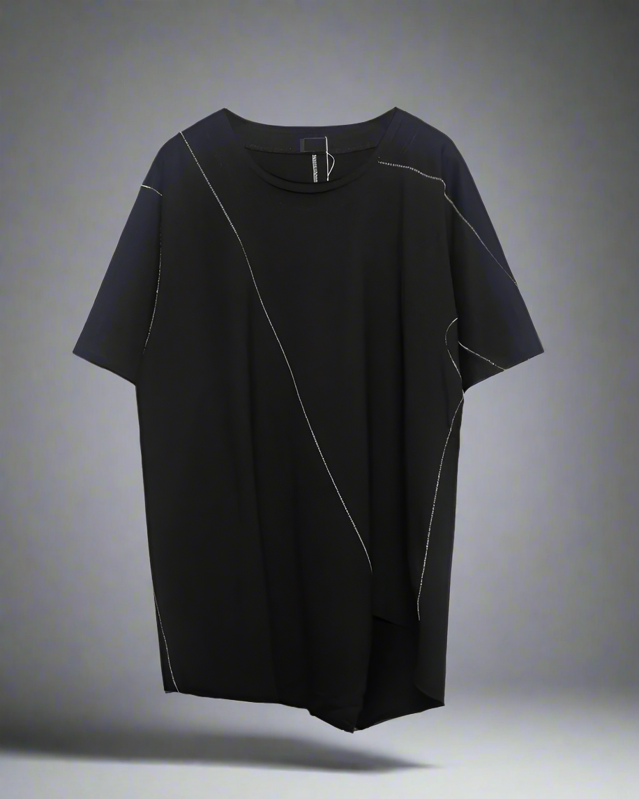 Dynamic Geometric Techwear Tee -  cotton t-shirt - Dynamic Geometric Techwear Tee for Unique Style - View 5