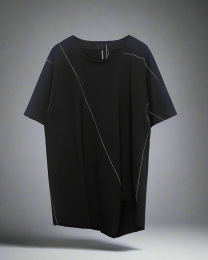 Dynamic Geometric Techwear Tee -  cotton t-shirt - Dynamic Geometric Techwear Tee for Unique Style - View 5