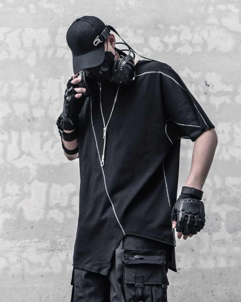 Dynamic Geometric Techwear Tee - techwear - Dynamic Geometric Techwear Tee for Unique Style - View 3