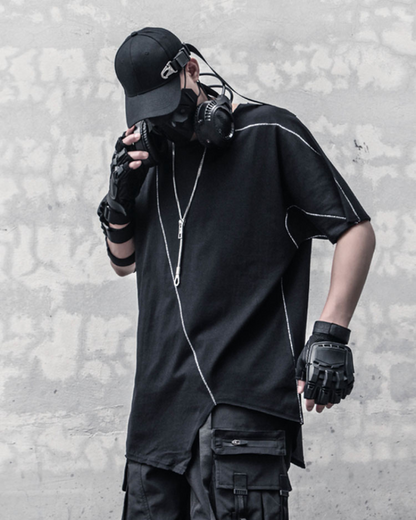 Dynamic Geometric Techwear Tee - techwear - Dynamic Geometric Techwear Tee for Unique Style - View 3
