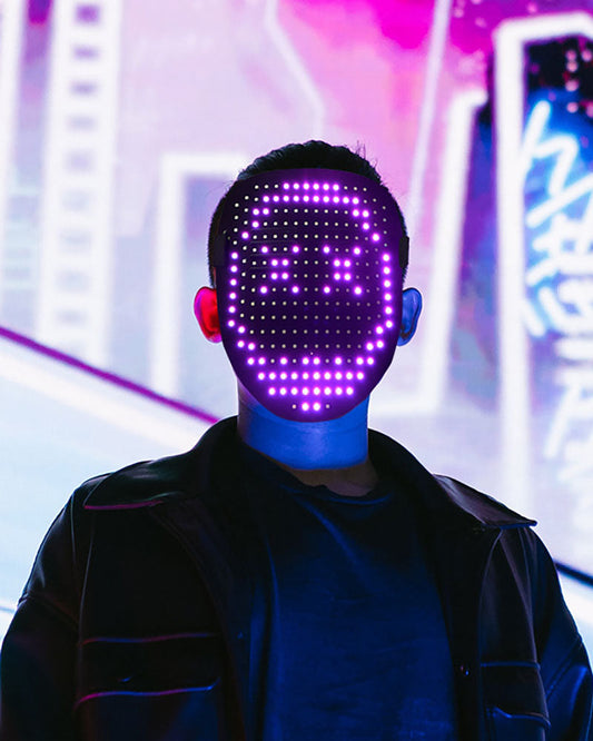 Dynamic LED Cyberpunk Mask - led light-up mask - Dynamic LED Cyberpunk Mask for a Futuristic Look - Main view