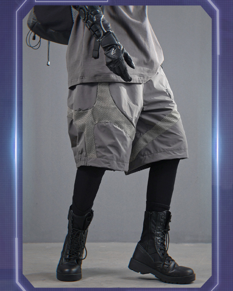 Dynamic Mesh Performance Shorts -  techwear - Breathable Mesh Cargo Sports Shorts for Urban Adventure - View 8