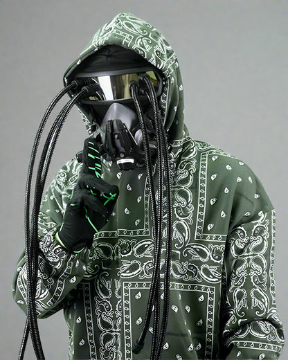 Dystopian Dreadlock Vision Gear - adjustable mask - Futuristic Adjustable Dystopian Mask for Techwear Style - Main view