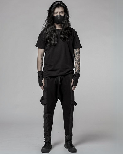 Edgy Asymmetric Cargo Trousers -  alternative fashion style - Unique Asymmetric Cargo Trousers for Edgy Fashion - View 3