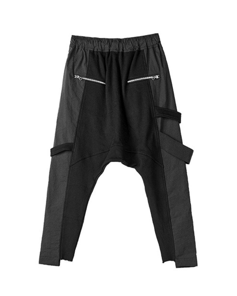 Edgy Asymmetric Cargo Trousers - asymmetric patchwork pants - Unique Asymmetric Cargo Trousers for Edgy Fashion - View 8
