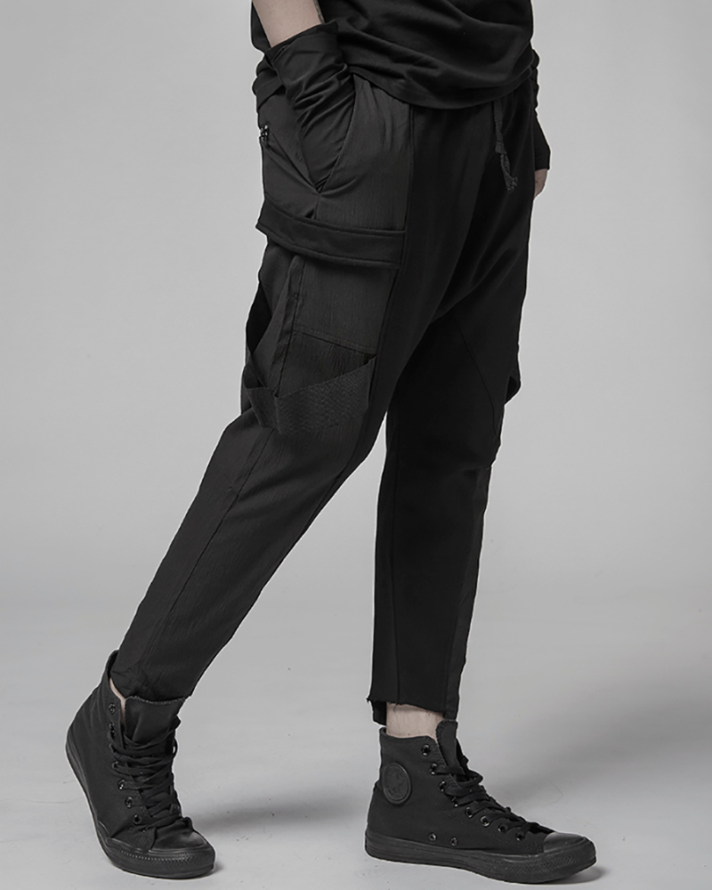 Edgy Asymmetric Cargo Trousers - asymmetric trousers - Unique Asymmetric Cargo Trousers for Edgy Fashion - View 2