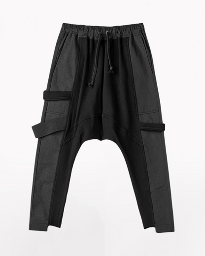 Edgy Asymmetric Cargo Trousers -  elastic waistband trousers - Unique Asymmetric Cargo Trousers for Edgy Fashion - View 7