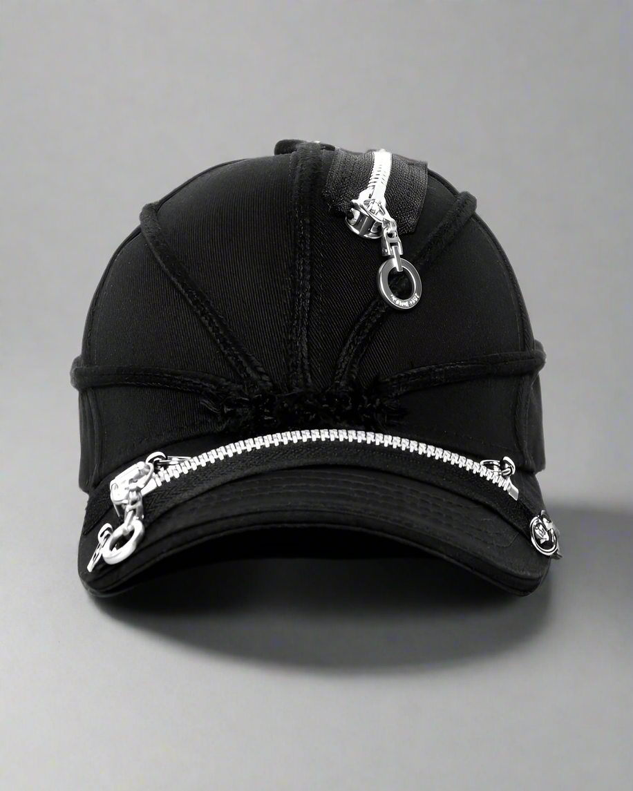 Edgy Black Braid Cap - black cap - Edgy Black Braid Cap for Stylish Streetwear Looks - View 9