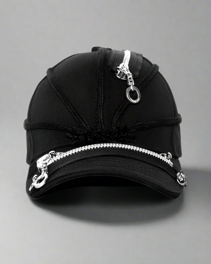 Edgy Black Braid Cap - black cap - Edgy Black Braid Cap for Stylish Streetwear Looks - View 9