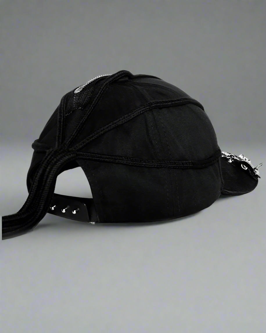 Edgy Black Braid Cap - hip-hop cap - Edgy Black Braid Cap for Stylish Streetwear Looks - View 10