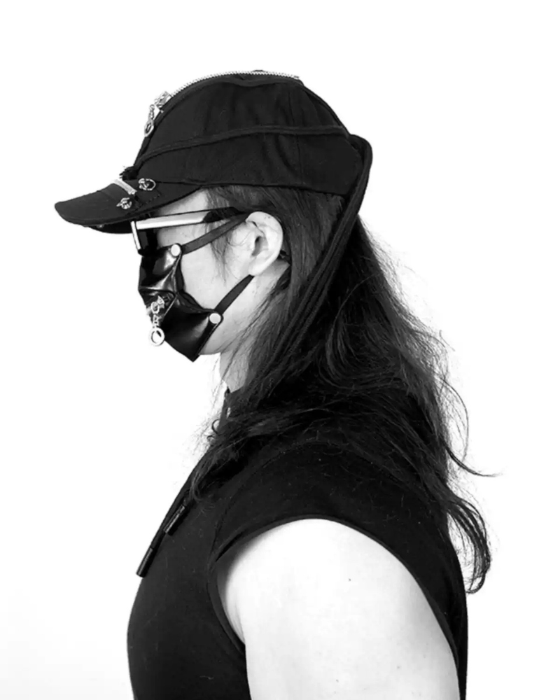Edgy Black Braid Cap -  streetwear - Edgy Black Braid Cap for Stylish Streetwear Looks - View 6
