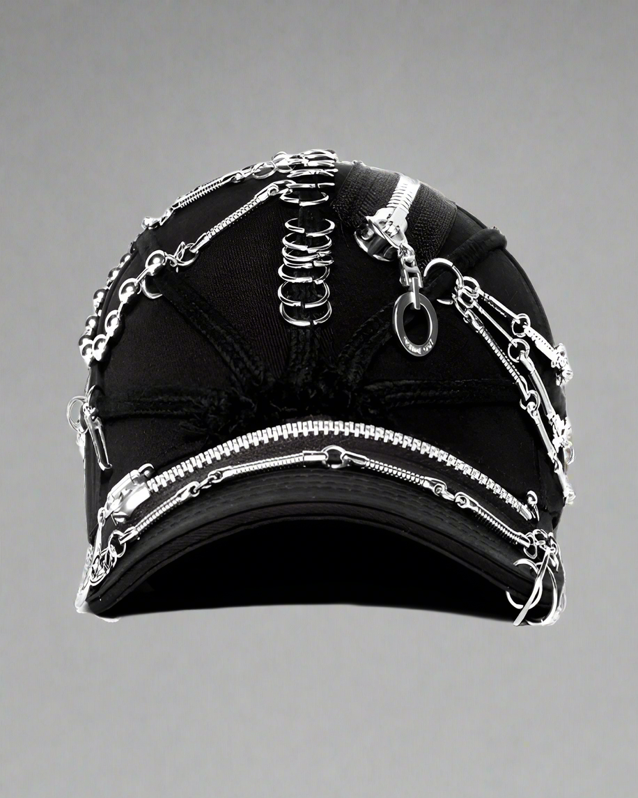 Edgy Black Dreadlock Punk Cap -  unique cap design - Edgy Black Dreadlock Punk Cap for Unique Street Style - View 13