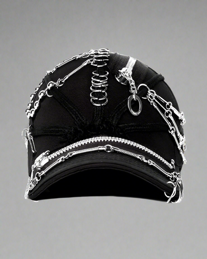 Edgy Black Dreadlock Punk Cap -  unique cap design - Edgy Black Dreadlock Punk Cap for Unique Street Style - View 13