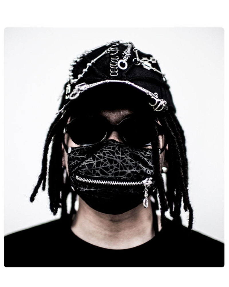 Edgy Black Dreadlock Punk Cap -  unique cap design - Edgy Black Dreadlock Punk Cap for Unique Street Style - View 6