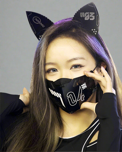 Edgy Cyber Cat Ear Set -  headband - Cyber Cat Ear Set for Playful Streetwear Style - View 5
