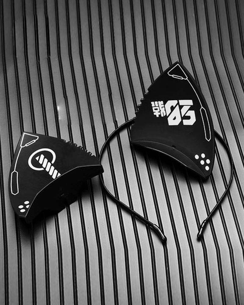 Edgy Cyber Cat Ear Set -  mask - Cyber Cat Ear Set for Playful Streetwear Style - View 13