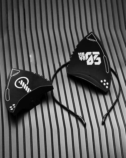 Edgy Cyber Cat Ear Set -  mask - Cyber Cat Ear Set for Playful Streetwear Style - View 13