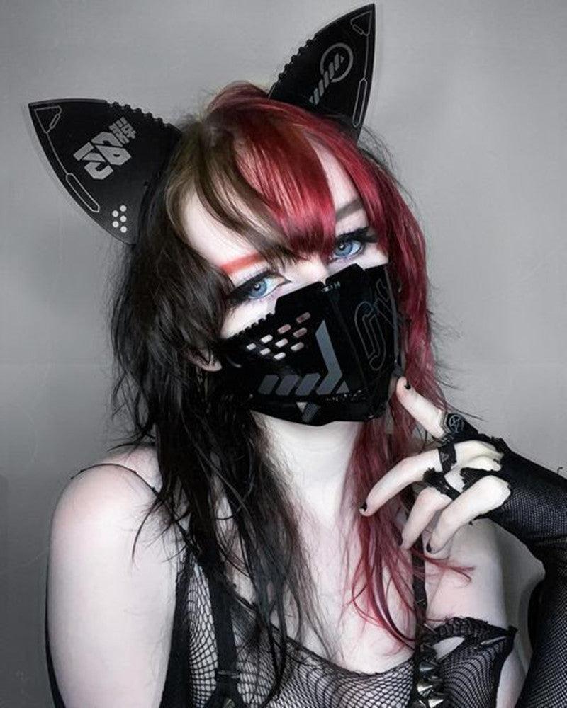 Edgy Cyber Cat Ear Set -  playful streetwear - Cyber Cat Ear Set for Playful Streetwear Style - View 7