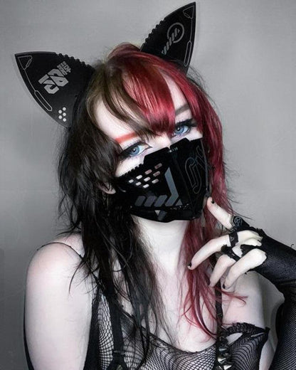 Edgy Cyber Cat Ear Set -  playful streetwear - Cyber Cat Ear Set for Playful Streetwear Style - View 7
