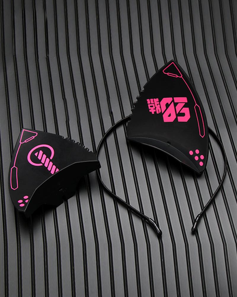 Edgy Cyber Cat Ear Set - techwear accessories - Cyber Cat Ear Set for Playful Streetwear Style - View 16