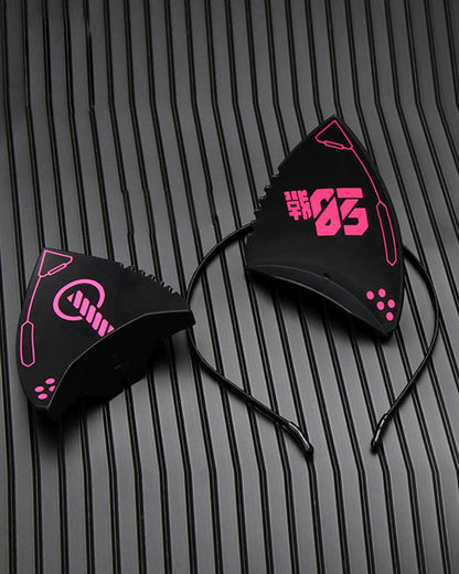 Edgy Cyber Cat Ear Set - techwear accessories - Cyber Cat Ear Set for Playful Streetwear Style - View 16