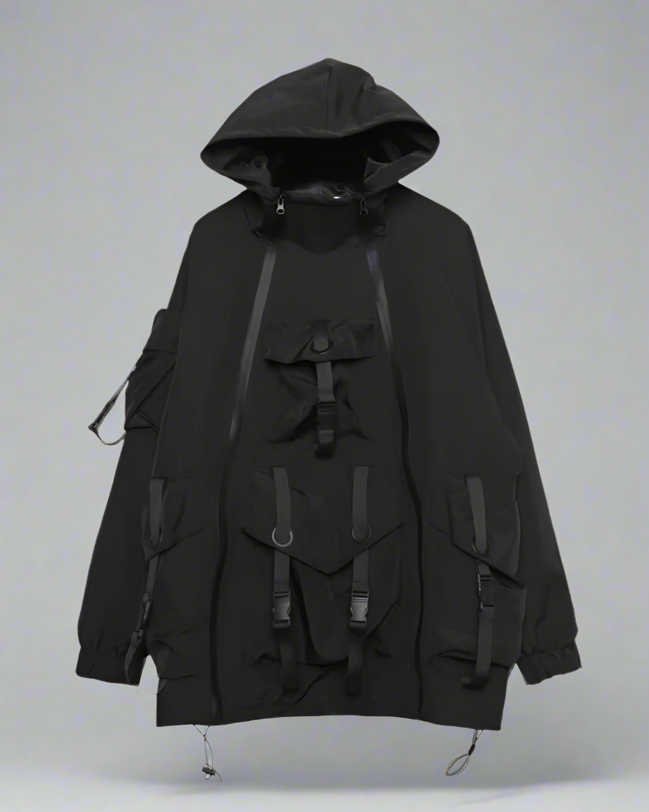Edgy Cyberpunk Hooded Jacket - durable outdoor jacket - Edgy Cyberpunk Hooded Jacket for Outdoor Adventures - View 9