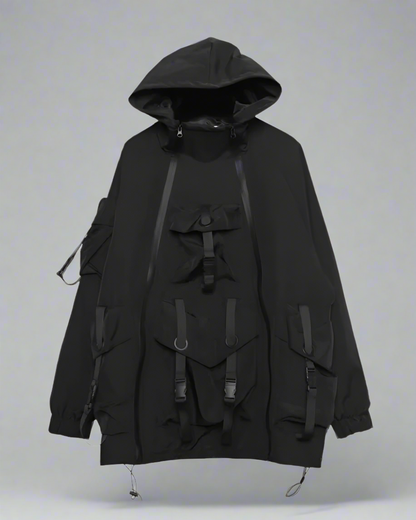 Edgy Cyberpunk Hooded Jacket - durable outdoor jacket - Edgy Cyberpunk Hooded Jacket for Outdoor Adventures - View 9