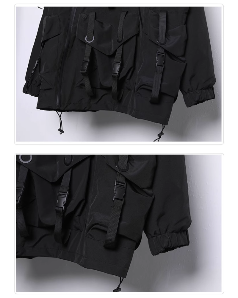 Edgy Cyberpunk Hooded Jacket -  futuristic design - Edgy Cyberpunk Hooded Jacket for Outdoor Adventures - View 12