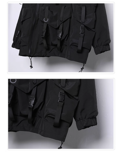 Edgy Cyberpunk Hooded Jacket -  futuristic design - Edgy Cyberpunk Hooded Jacket for Outdoor Adventures - View 12