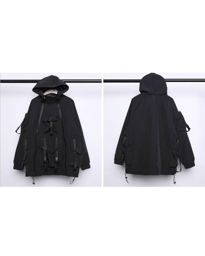 Edgy Cyberpunk Hooded Jacket - hooded jacket - Edgy Cyberpunk Hooded Jacket for Outdoor Adventures - View 10