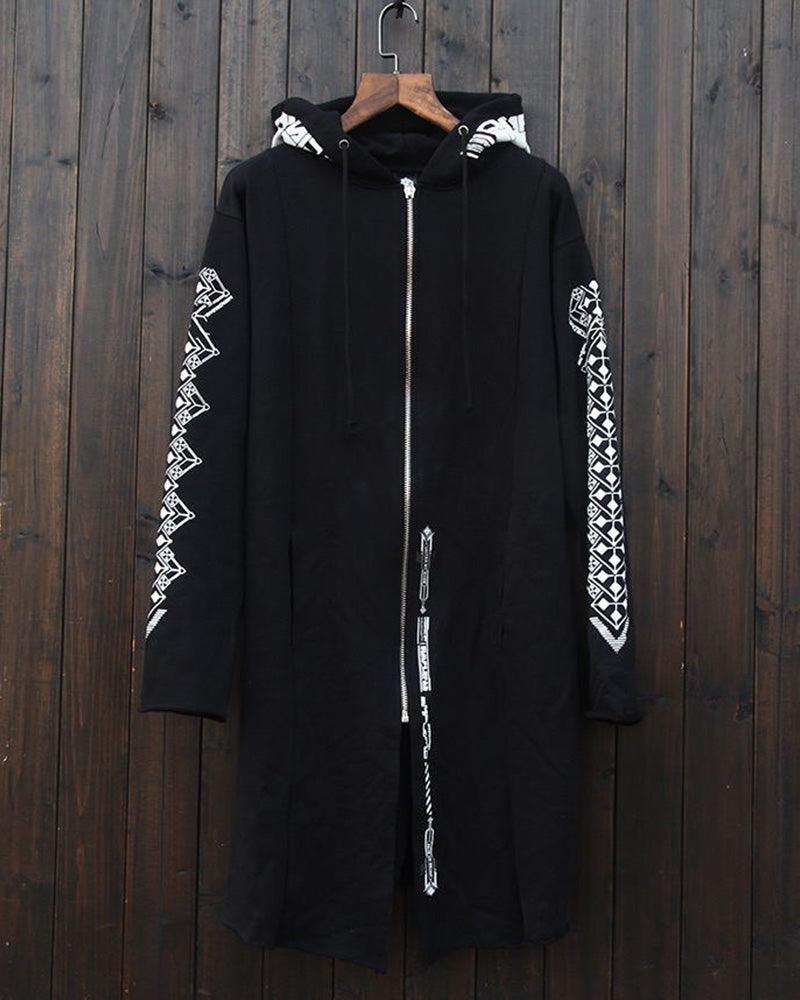 Edgy Futuristic Dark Long Coat - cyberpunk coat - Futuristic Dark Long Coat for Stylish Urban Wear - View 10