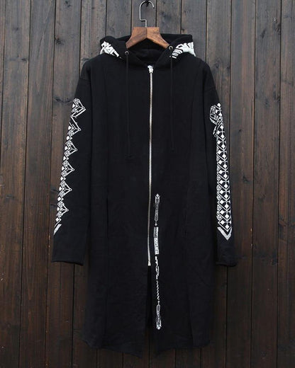 Edgy Futuristic Dark Long Coat - cyberpunk coat - Futuristic Dark Long Coat for Stylish Urban Wear - View 10