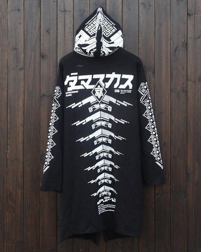 Edgy Futuristic Dark Long Coat -  futuristic - Futuristic Dark Long Coat for Stylish Urban Wear - View 11