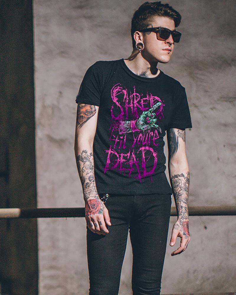 Edgy Gothic Motorcycle Tee -  black motorcycle shirt - Edgy Gothic Motorcycle T-shirt for Bold Style - View 3
