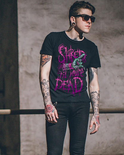 Edgy Gothic Motorcycle Tee -  black motorcycle shirt - Edgy Gothic Motorcycle T-shirt for Bold Style - View 3